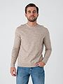 Only & Sons Tim Reg Long Sleeve Linen Crew Knit Desert Taupe / Cloud Dancer Twist