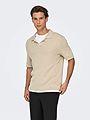 Only & Sons Travis Regular Short Sleeve Mel Knit Oatmeal Melange