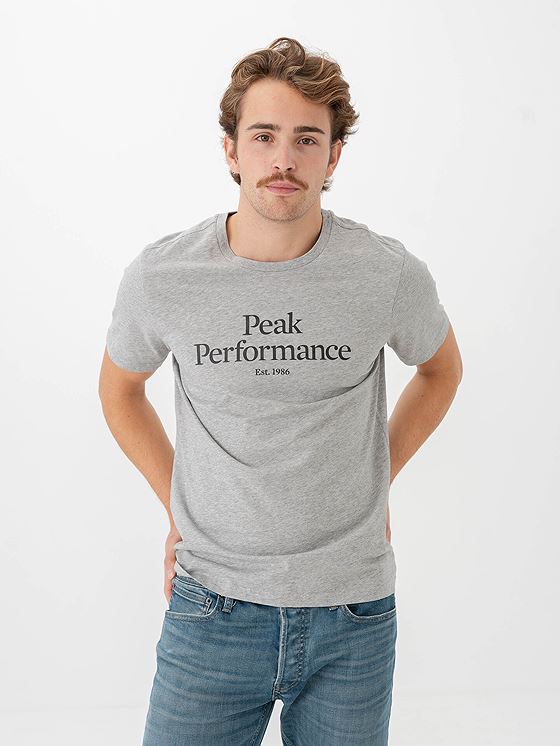 Peak Performance Original Tee Medium Grey Melange / Black