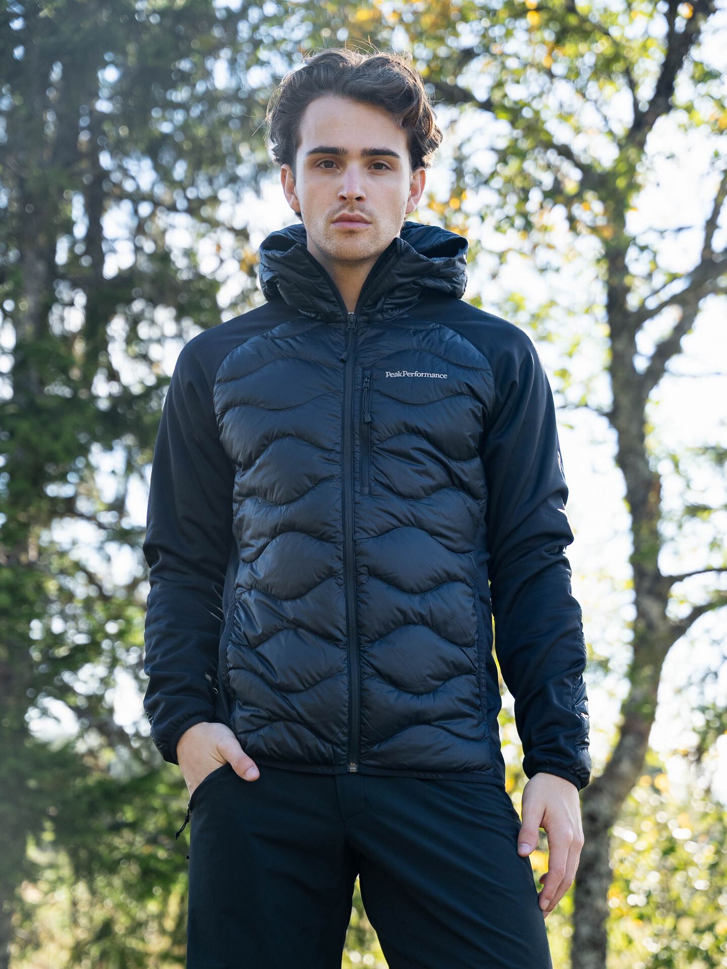 Peak Performance Helium Down Hybrid Hood Men BLACK