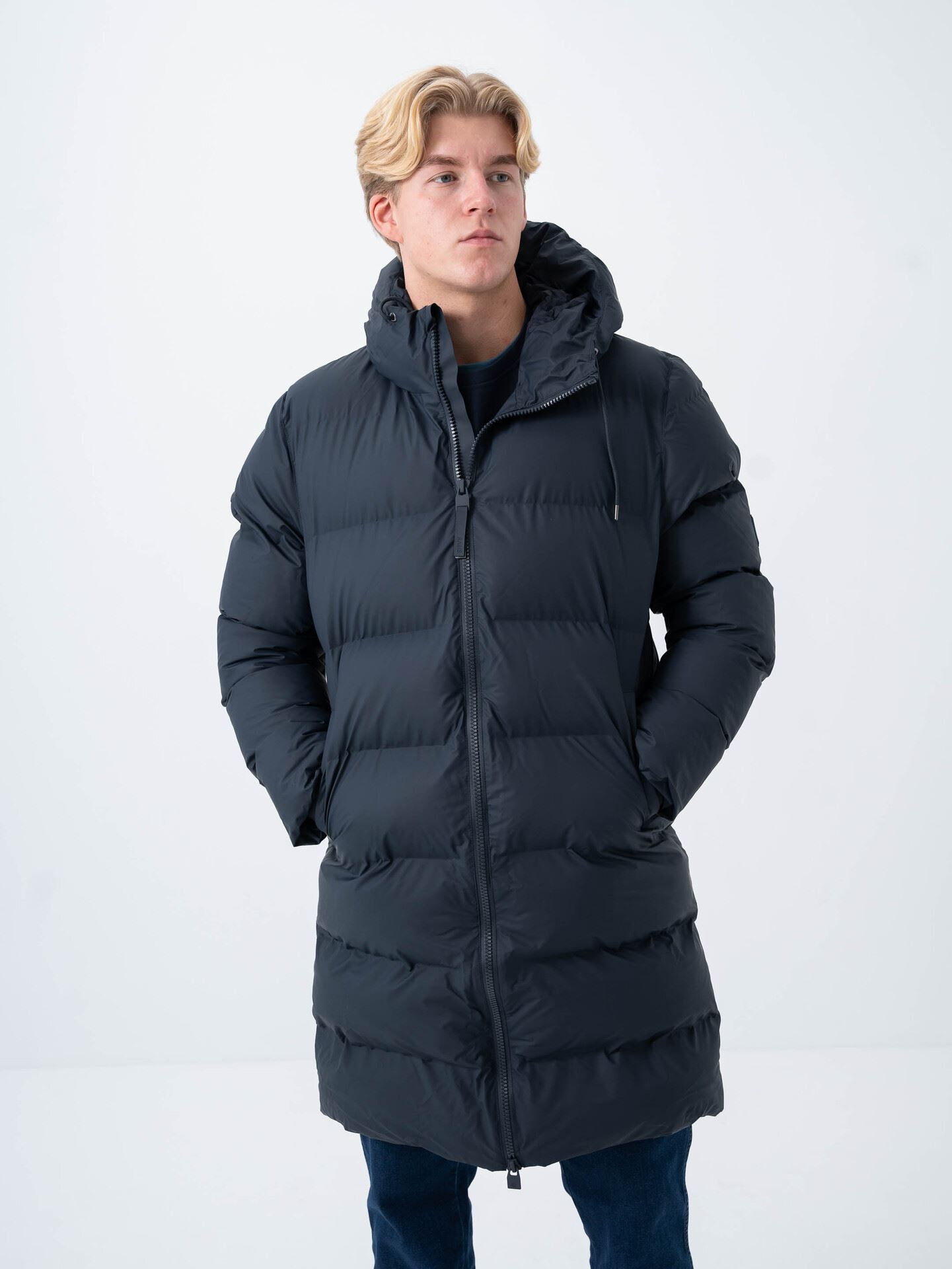 Rains Alta Longer Puffer Jacket 47 Navy