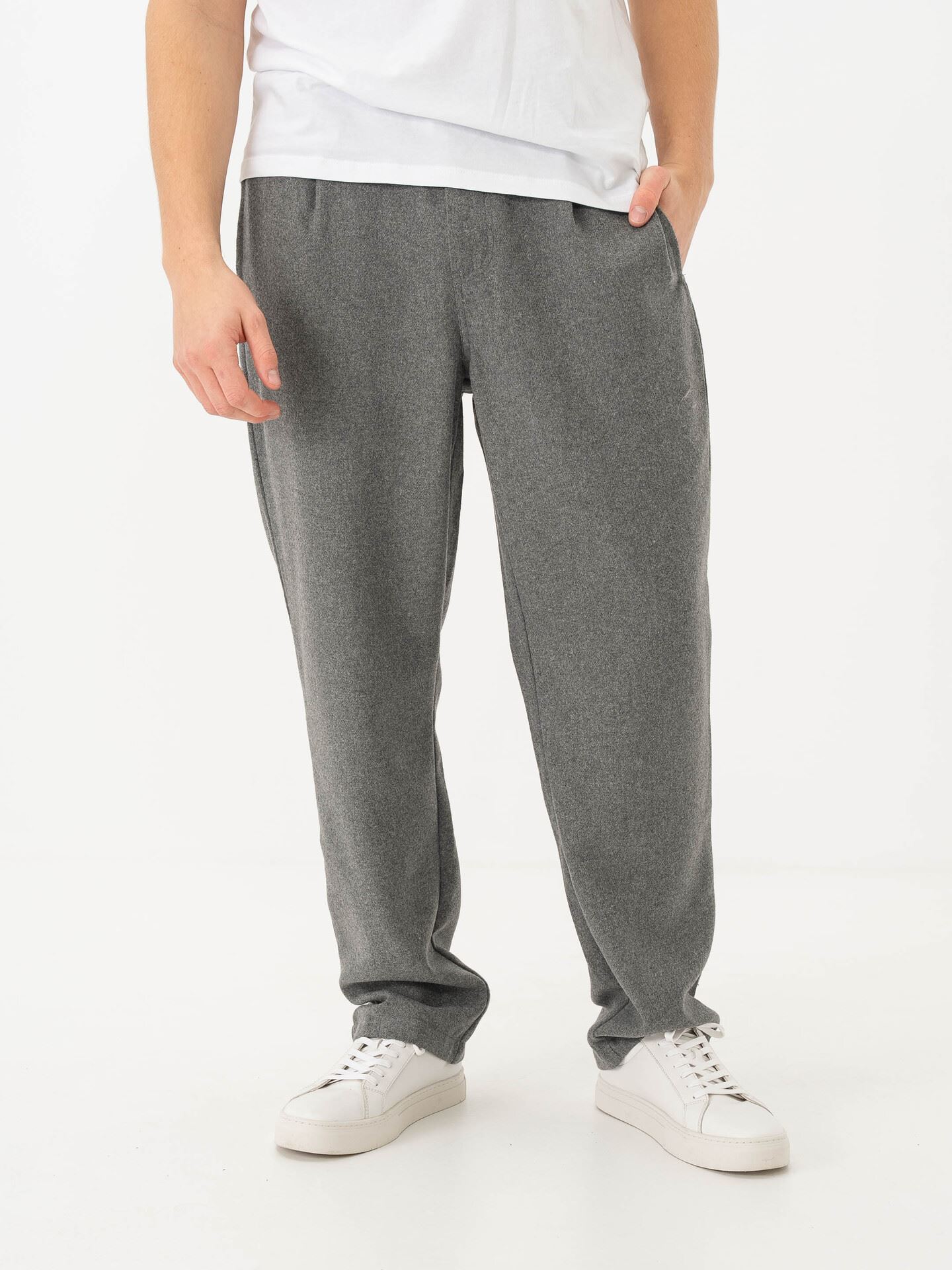Solid Nels Liam Elas. Pants 1802011 Medium Grey Melange