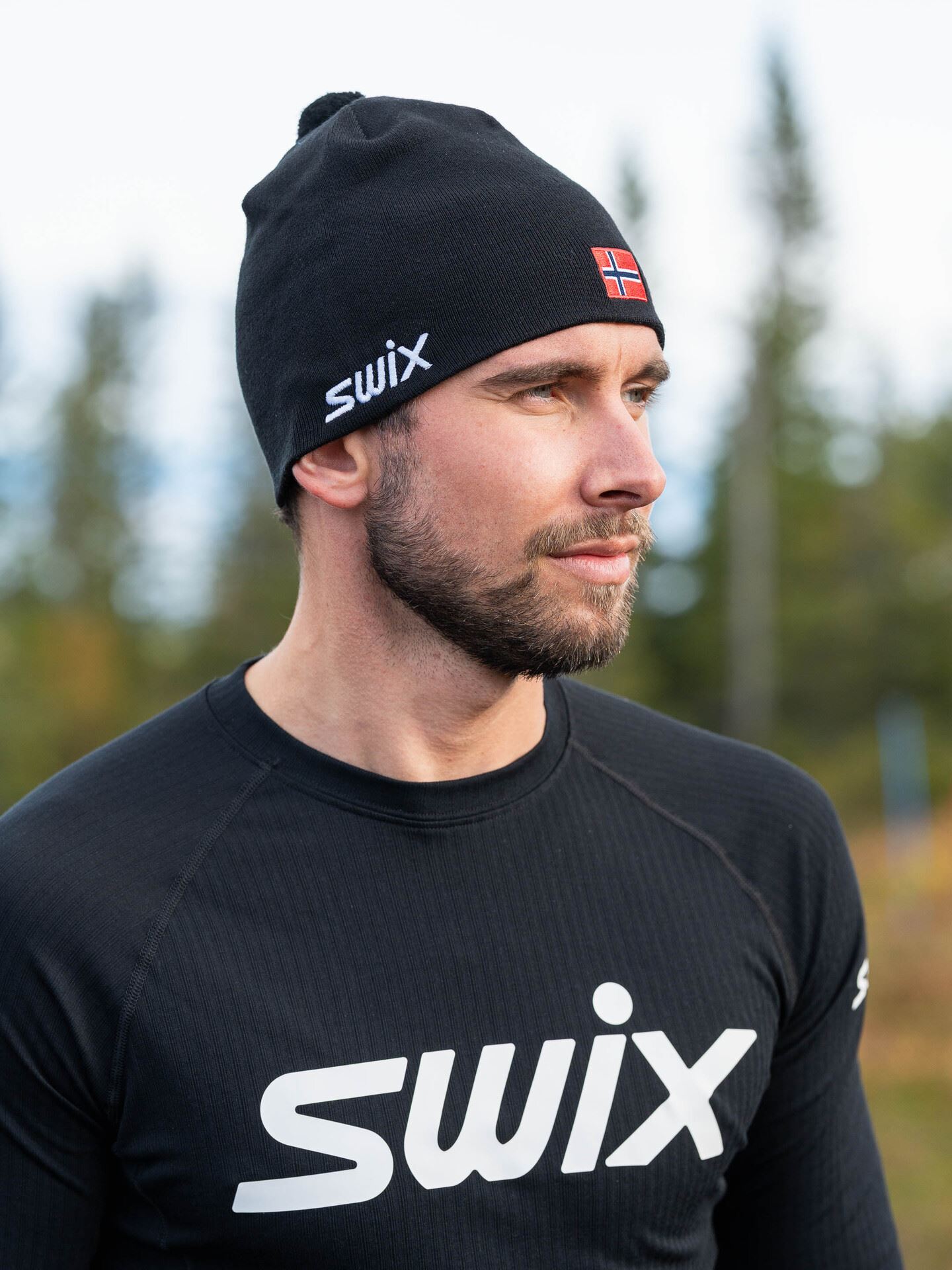 Swix Tradition Hat With Flag Black