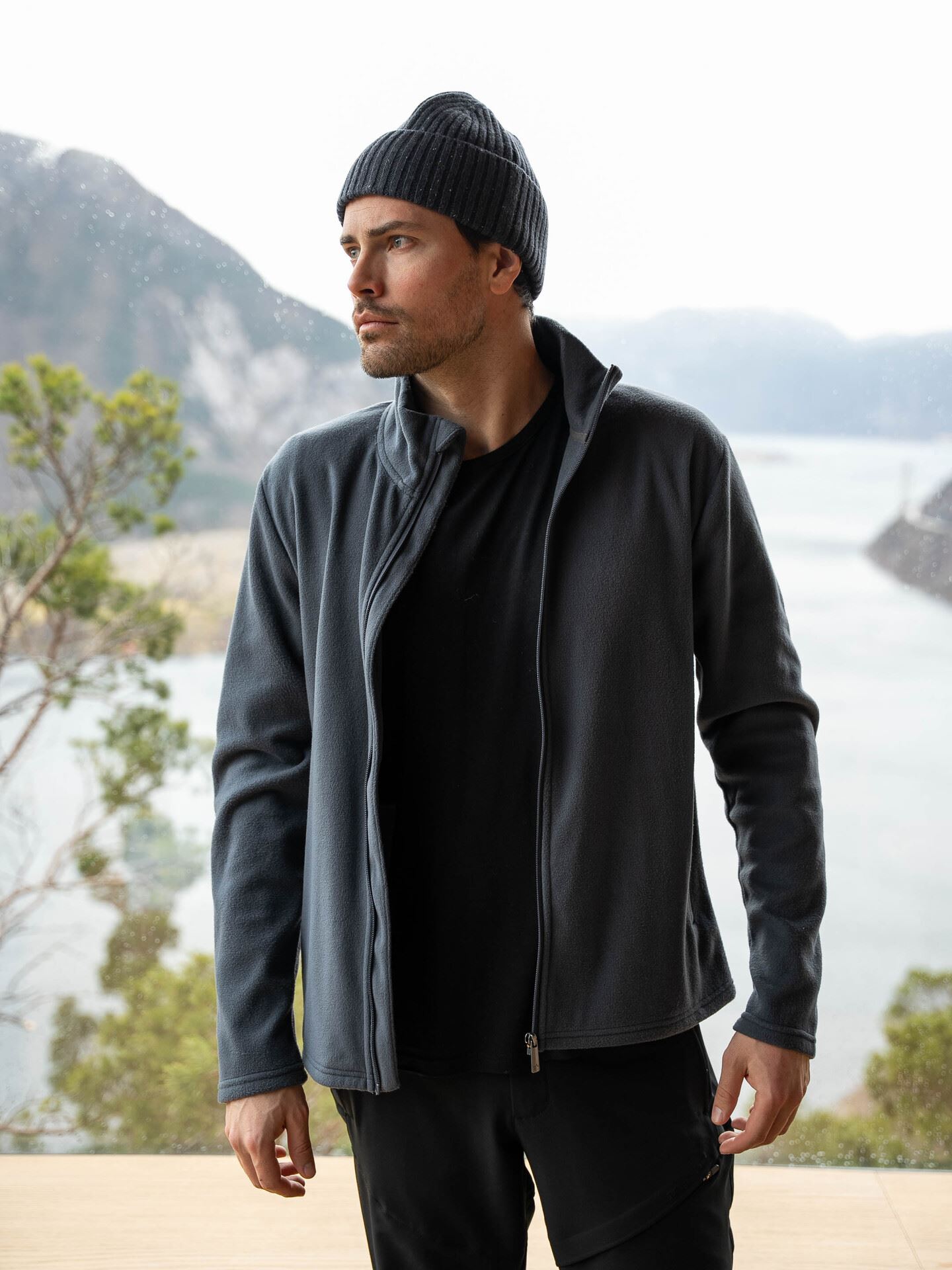 Twentyfour Finse 2.0 Long Zip Fleece H Blekkblå