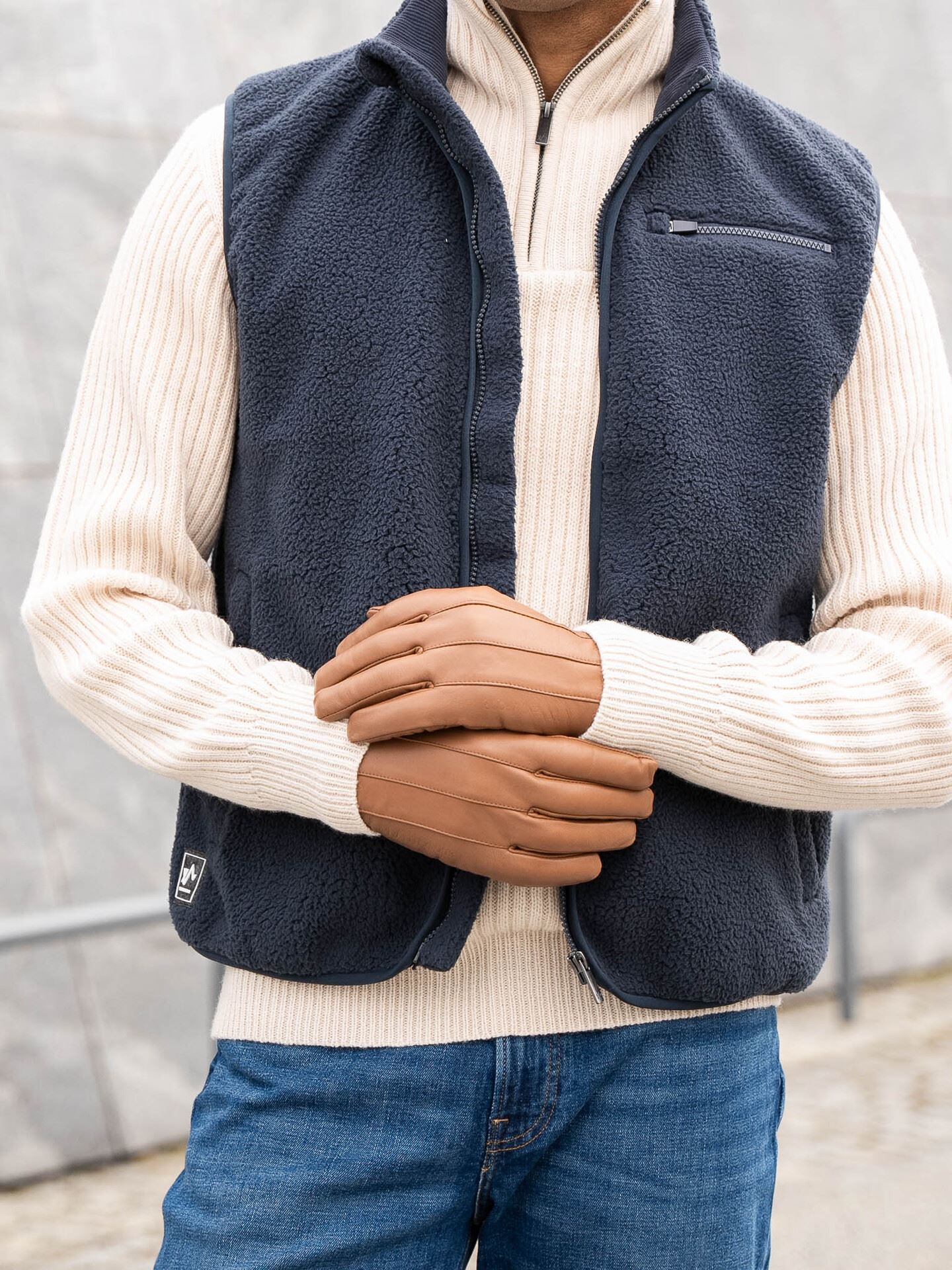 Twentyfour Mode Skinnhanske Lys Brun