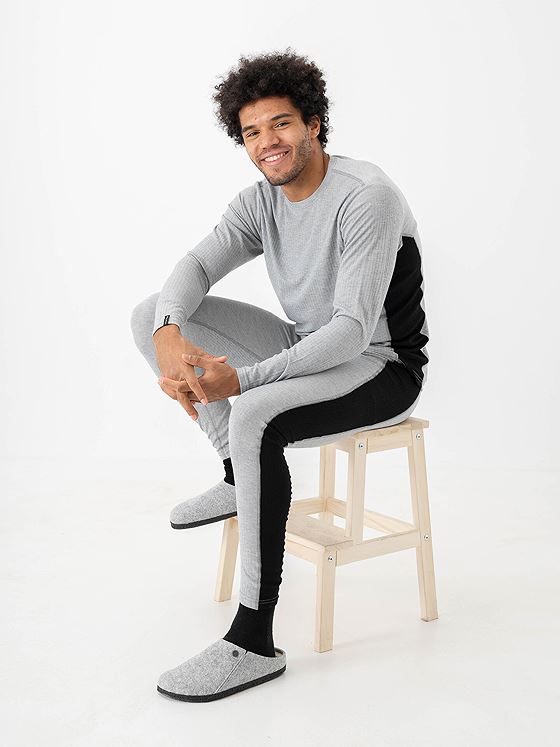 Twentyfour Aurora Baselayer Sett Lys Grå Melange