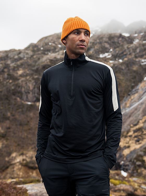 Twentyfour Aurora Half Zip Genser Sort