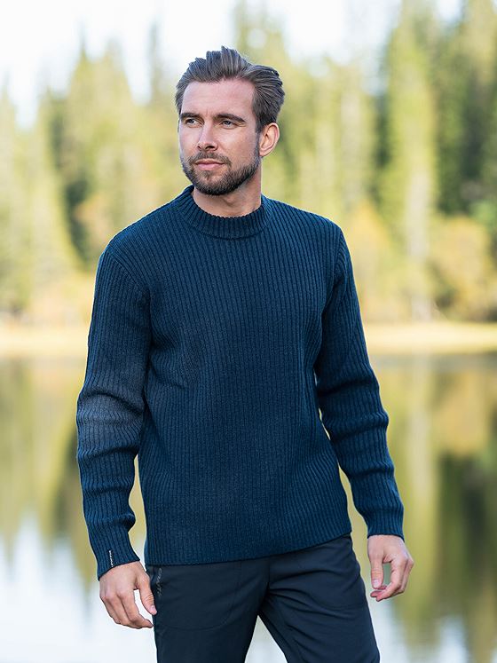 Twentyfour Mode Rib RN Sweater Marine