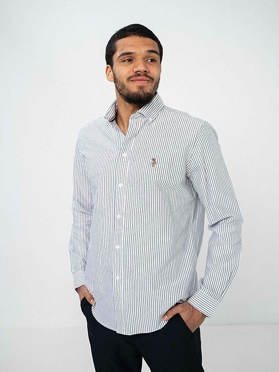U.S. Polo Assn. Armin Oxford Regular Shirt Dark Sapphire Striped