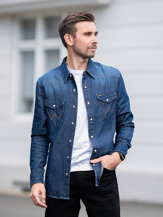 Wrangler 27mw Western Shirt Dark Stone