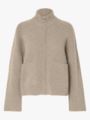 Selected Femme Sia Ras Long Sleeve Knit Zipper Cardigan Dove melange