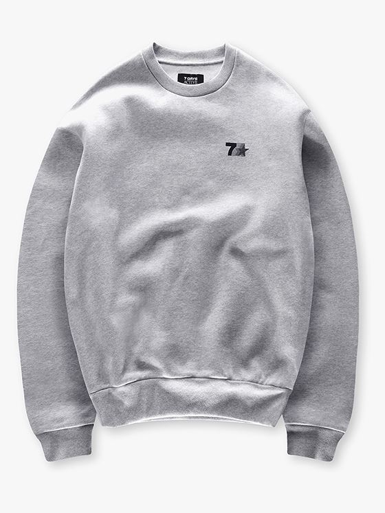 7 DAYS Active Organic Graphic Regular Crewneck Heather Grey