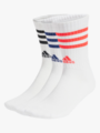 adidas 3-Stripes Crew Sock 3PK White