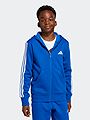 adidas 3S Fleece Full Zip Hood Junior Royal Blue / White