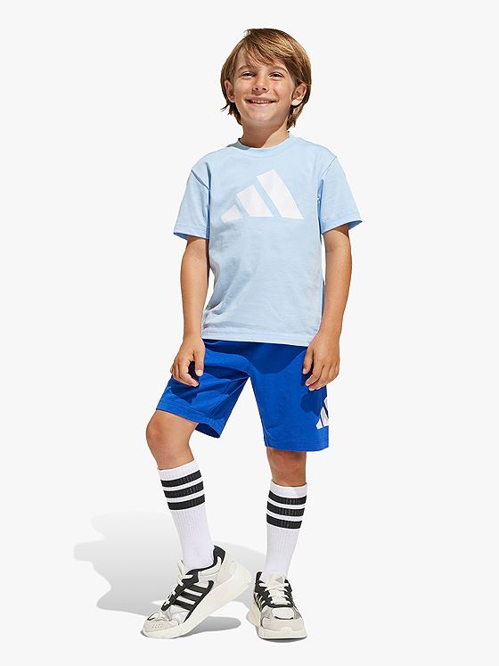 adidas Big Logo Tee-Set 160 Kids GLOBLU/WHITE
