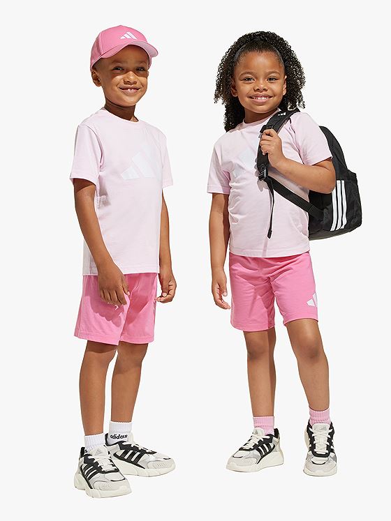 adidas Big Logo Tee-Set 160 Kids Pink / White