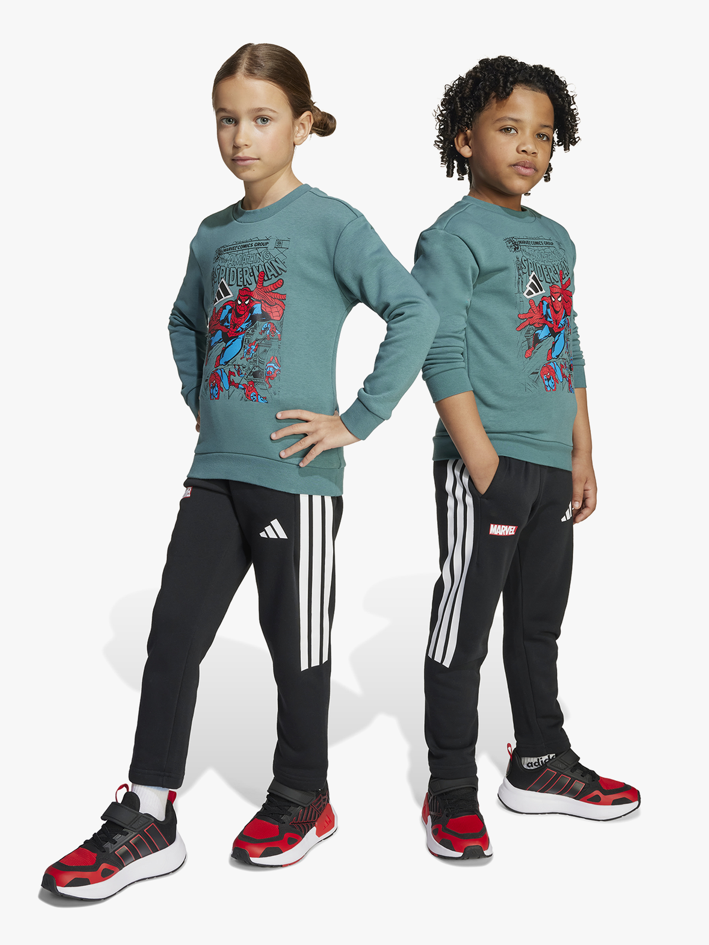 adidas Marvel Spiderman Jog Sett Kids PRETEA/WHITE