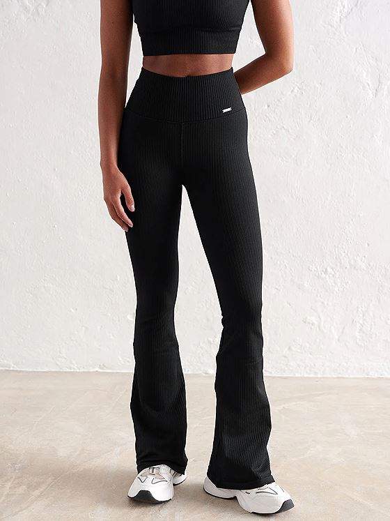 Aim'n Ribbed Seamless Flare Petite Tights Black