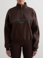 Aim'n Varsity Sweat Half Zip Chocolate