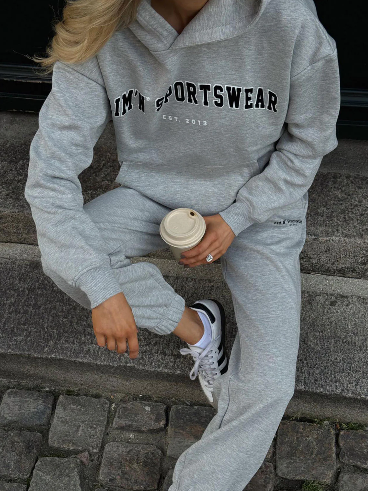 Aim'n Varsity Sweat Hood Grey Melange