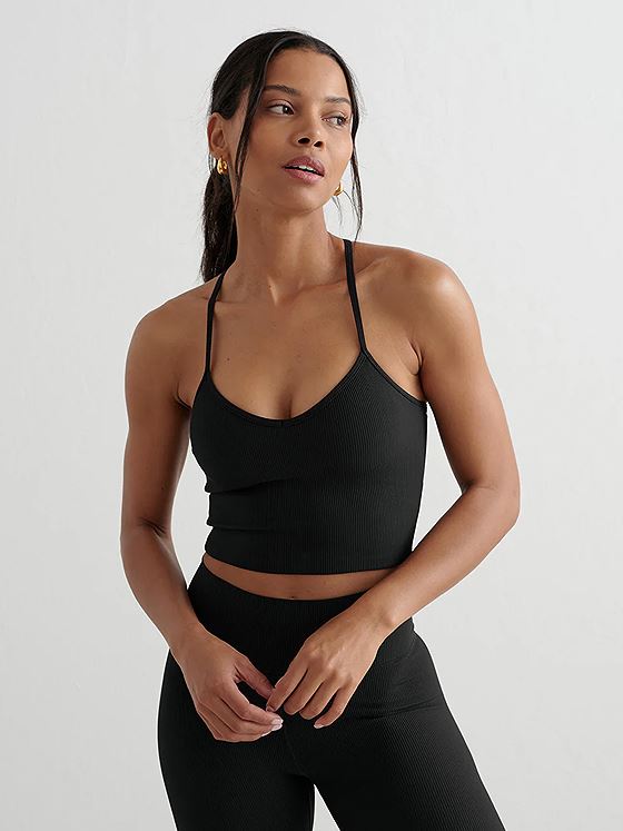 Aim'n Ribbed Performance Bralette Black