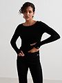 Aim'n Ease Ribbed Long Sleeve Top Black