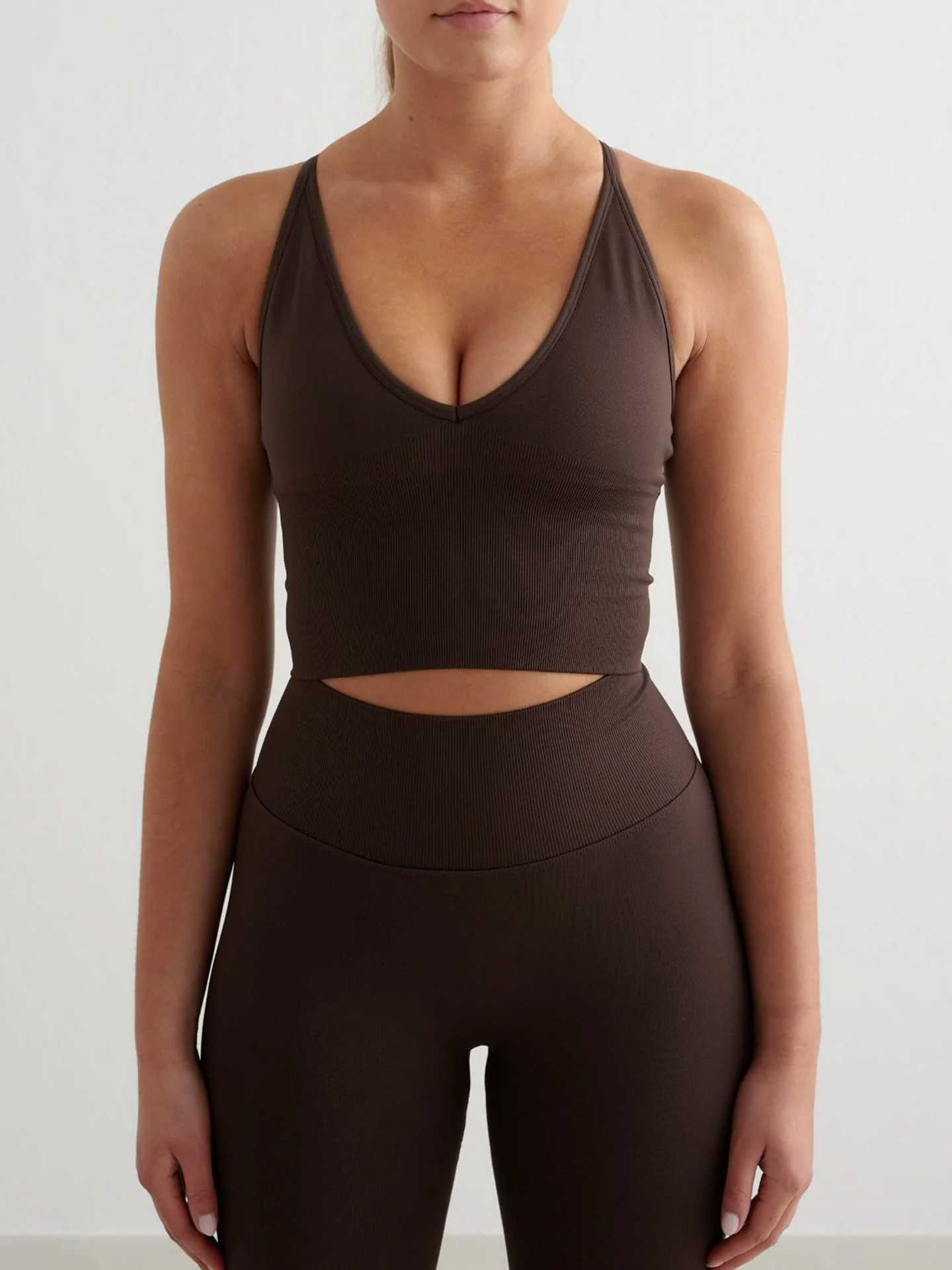 Aim'n Shape Seamless Cross Back Bralette Chocolate