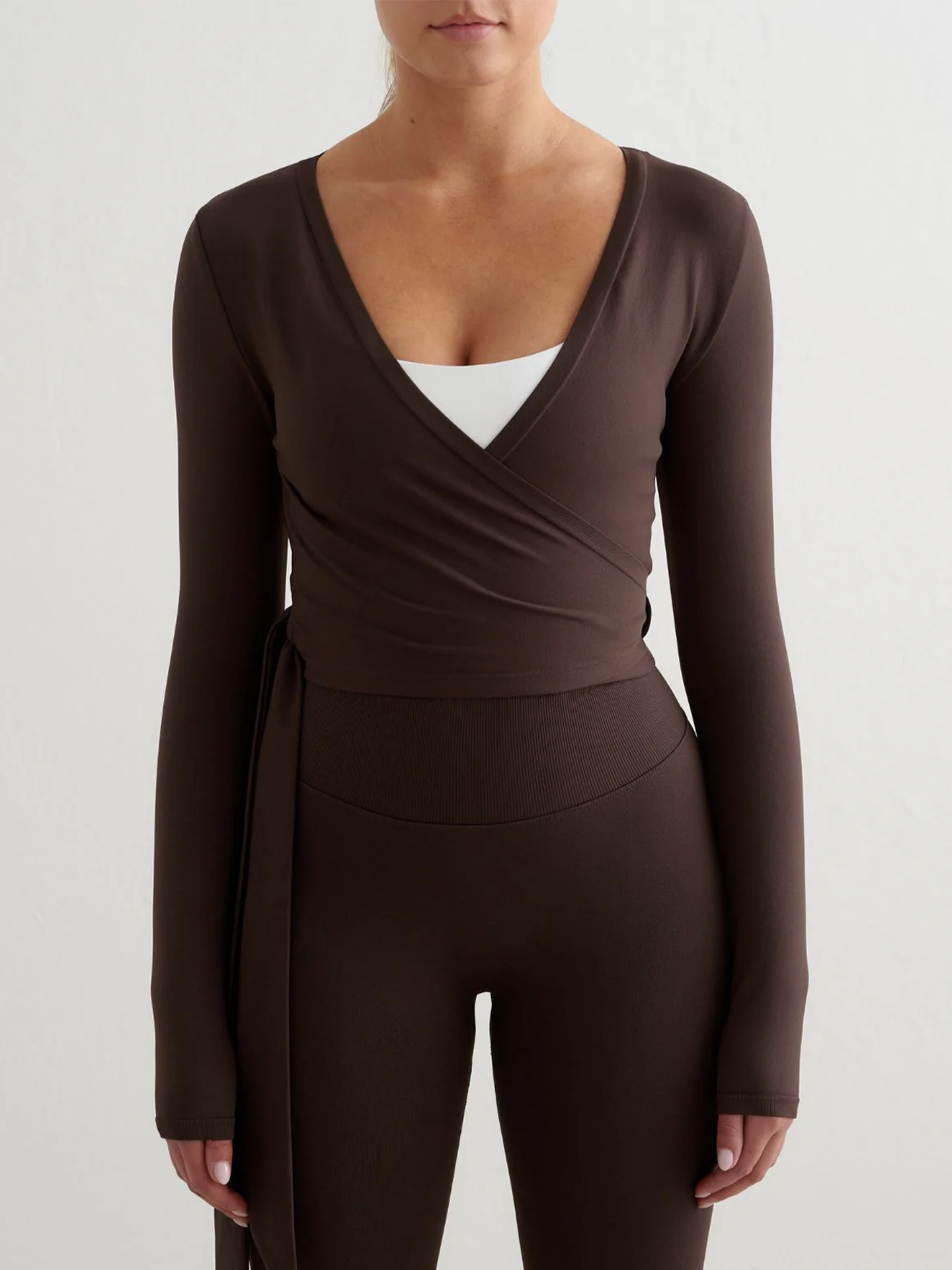 Aim'n Shape Seamless Wrap Top Chocolate