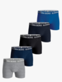Björn Borg 5P Cotton Stretch Boxer Black, Melange, Blue, Navy Blue