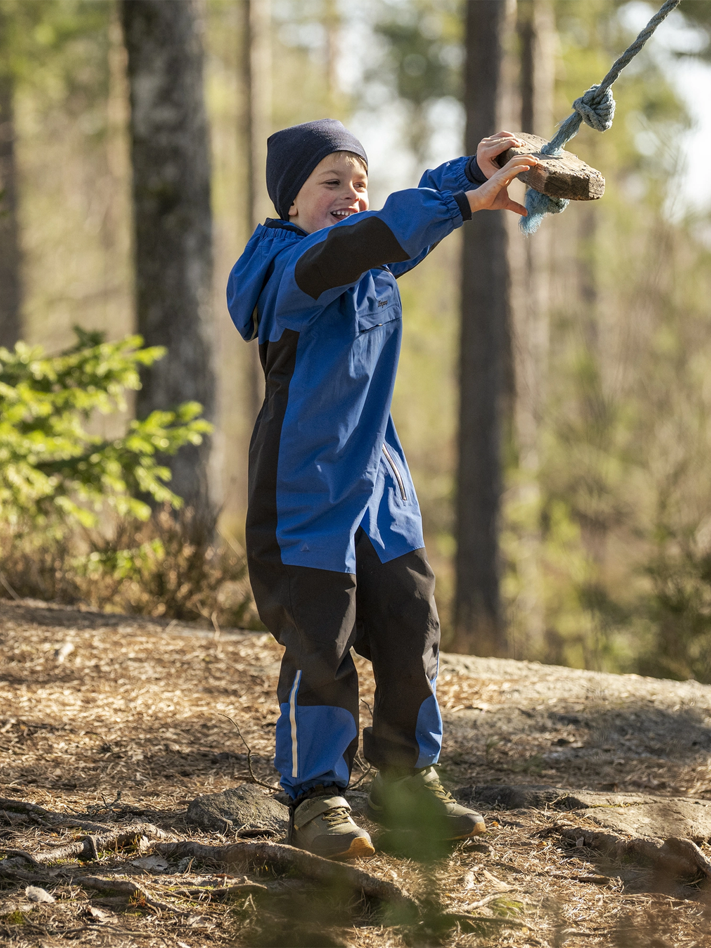Bergans Lilletind Kids Coverall Olympic Blue / Dark Shadow Grey