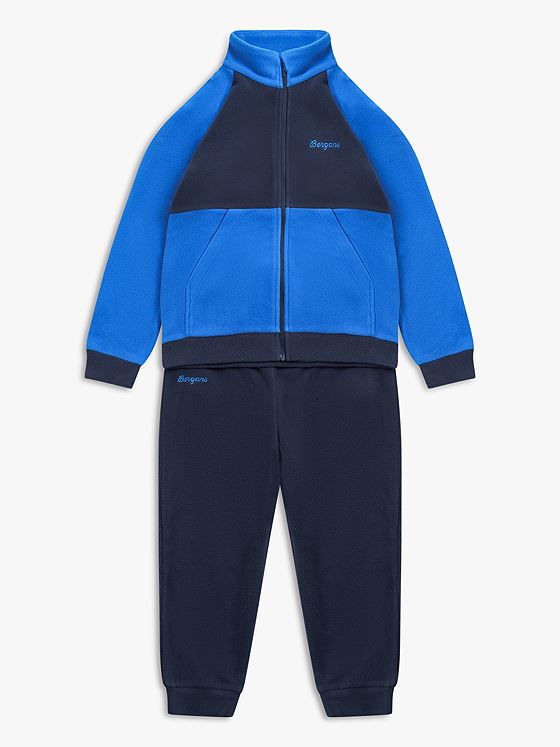 Bergans Lilletind Fleece Set Kids Olympic Blue / Navy Blue