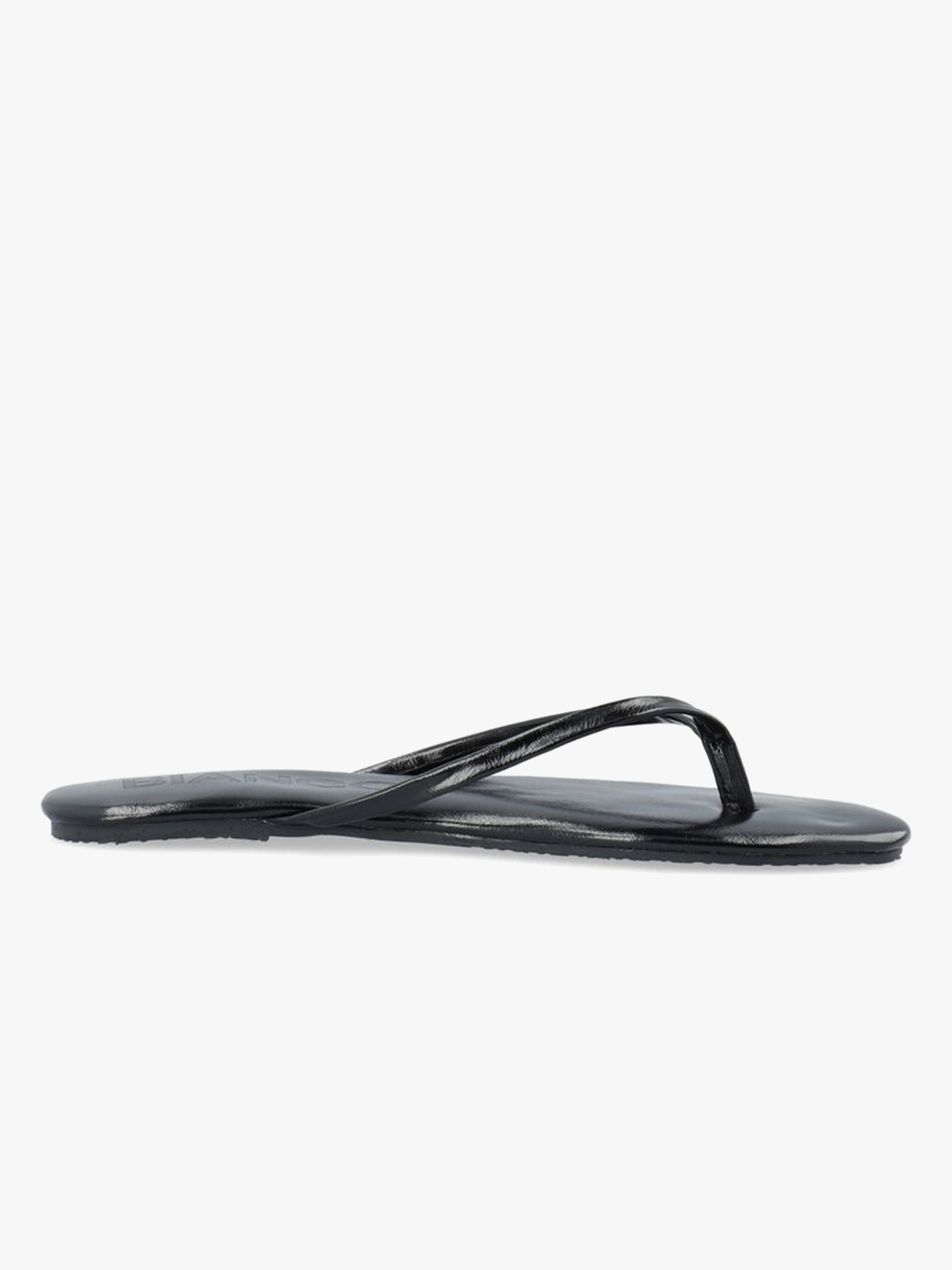 Bianco Mexico Flip Flop Faux Leather Black