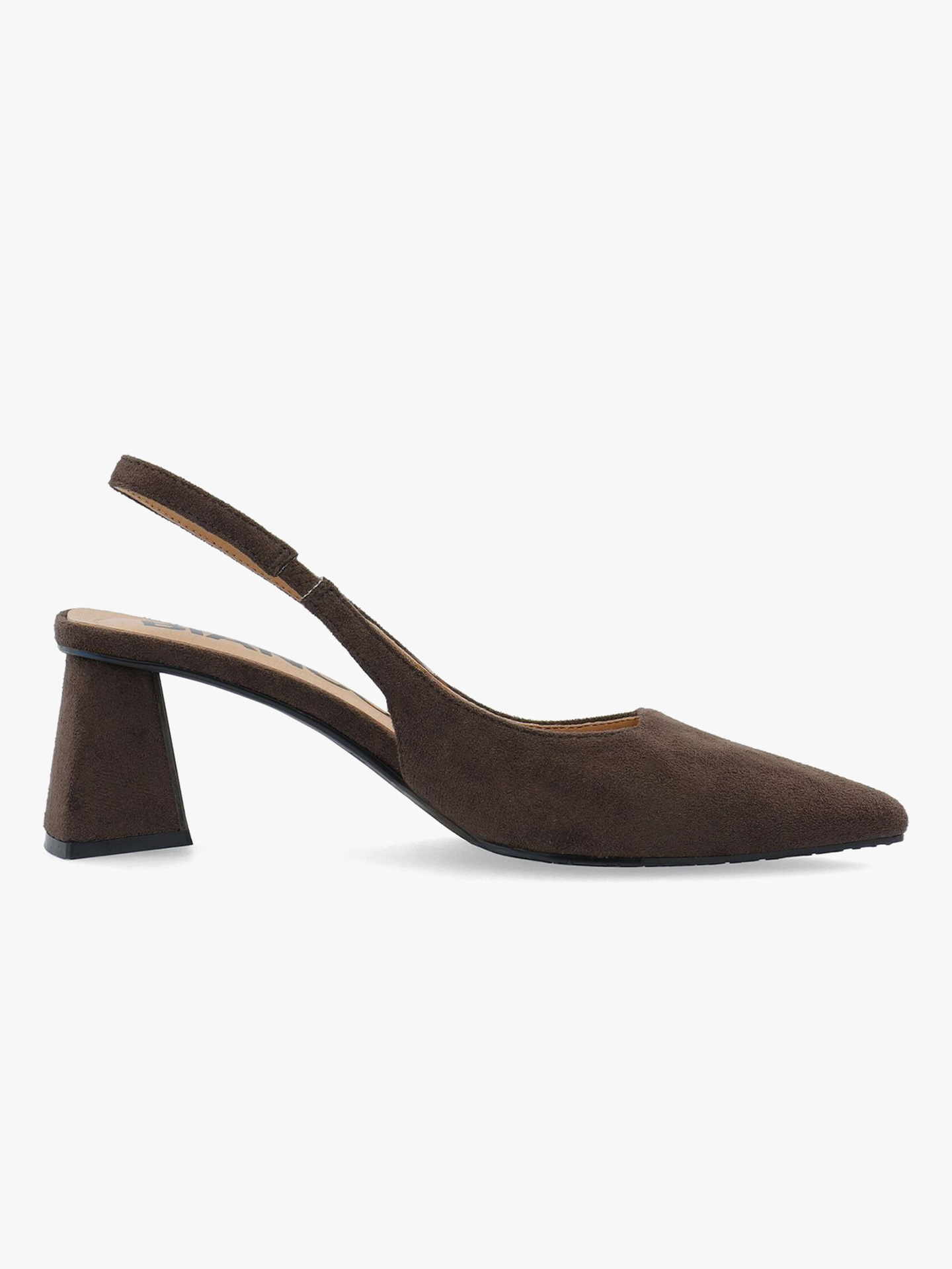 Bianco Maralyn Slingback Faux Suede Dark Brown