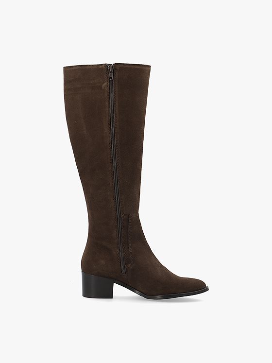 Bianco Carol Chelsea Knee High Boot Oily Suede Brown