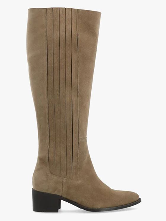 Bianco Carol Chelsea Knee High Boot Oily Suede Sand