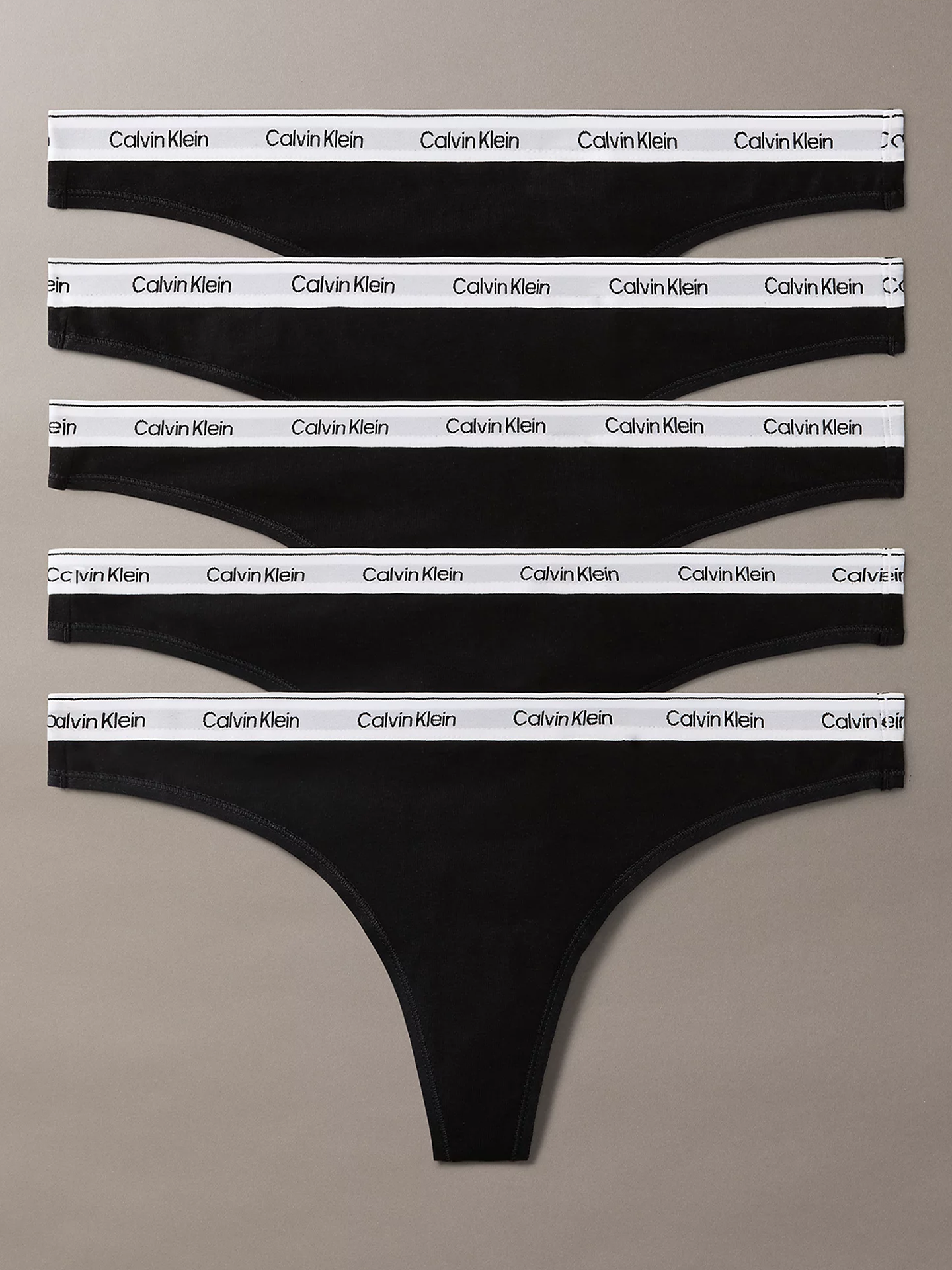 Calvin Klein 5 Pack Thong Black