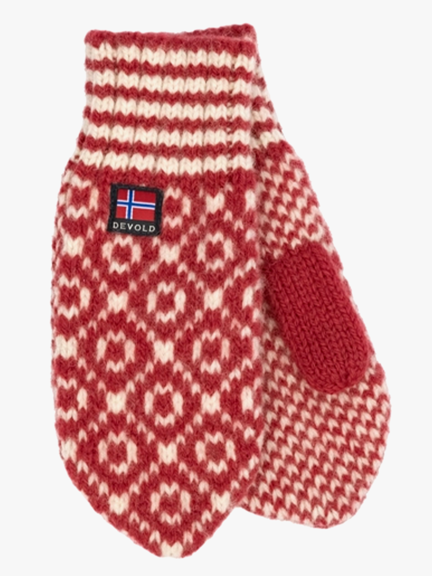 Devold Svalbard Wool Mitten Hindberry/Offwhite