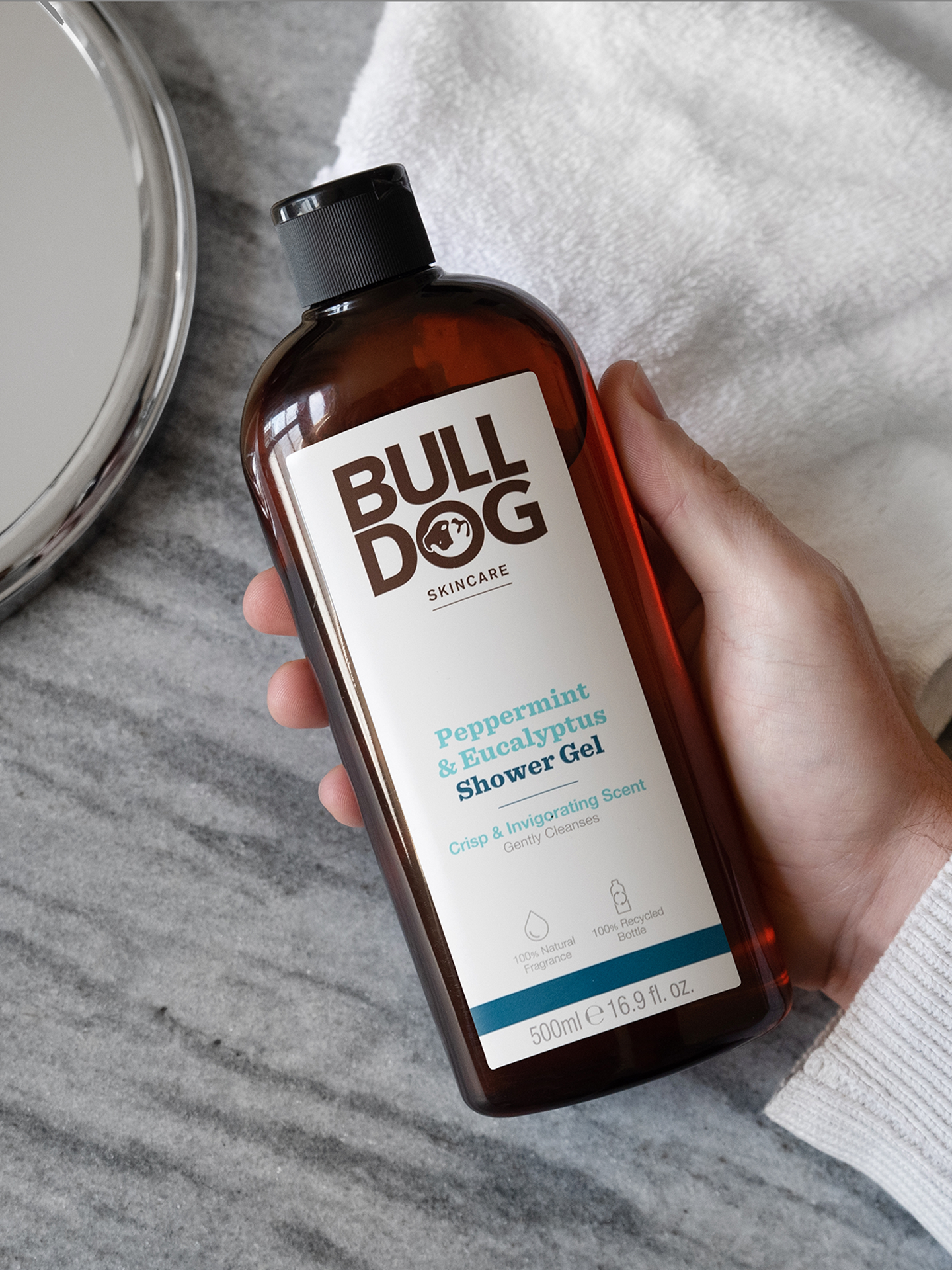 Bulldog Peppermint & Eucalyptus Shower Gel 500 ml Hvit