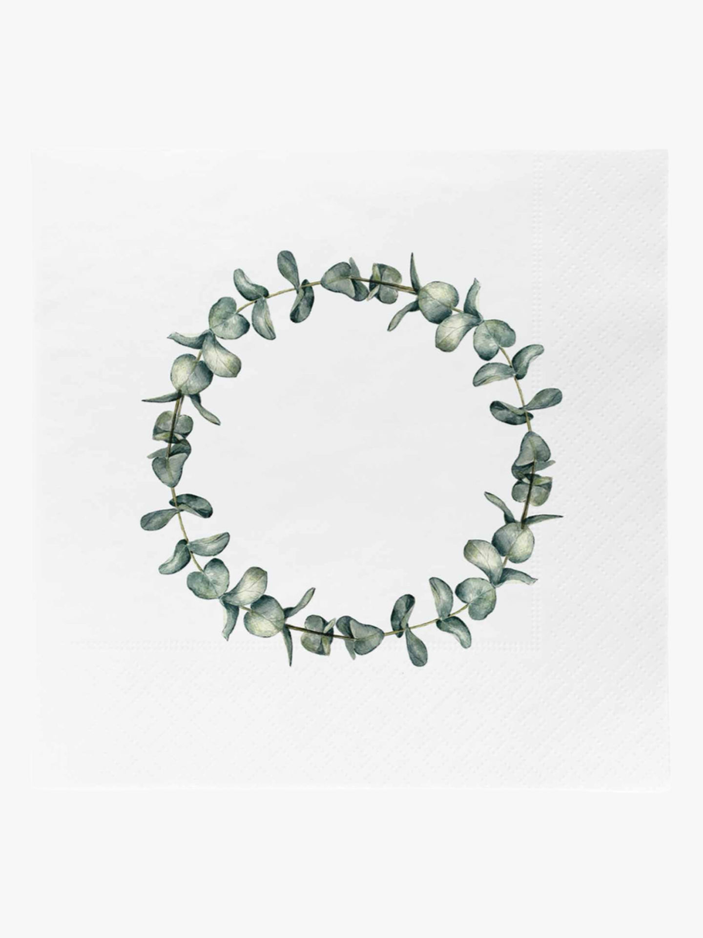 Sögne Serviett Eucalyptus Krans Hvit