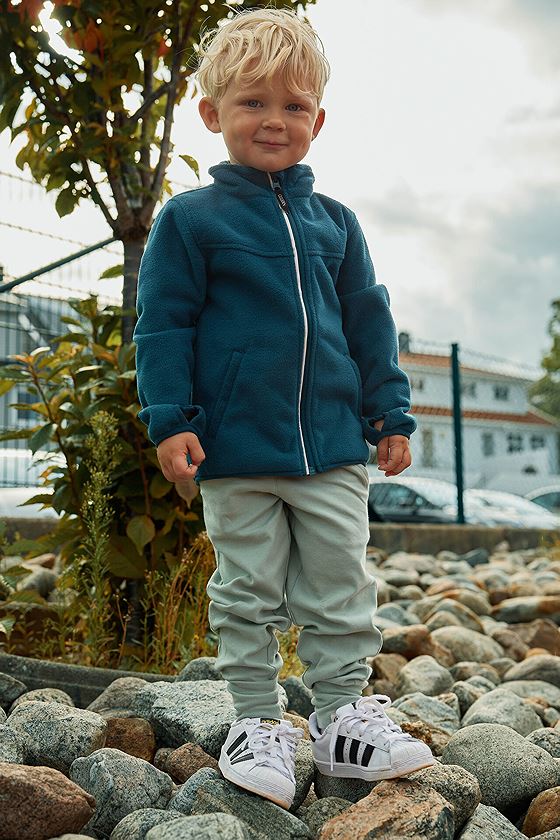 Gullkorn Clover Vindfleece Jakke Blågrønn