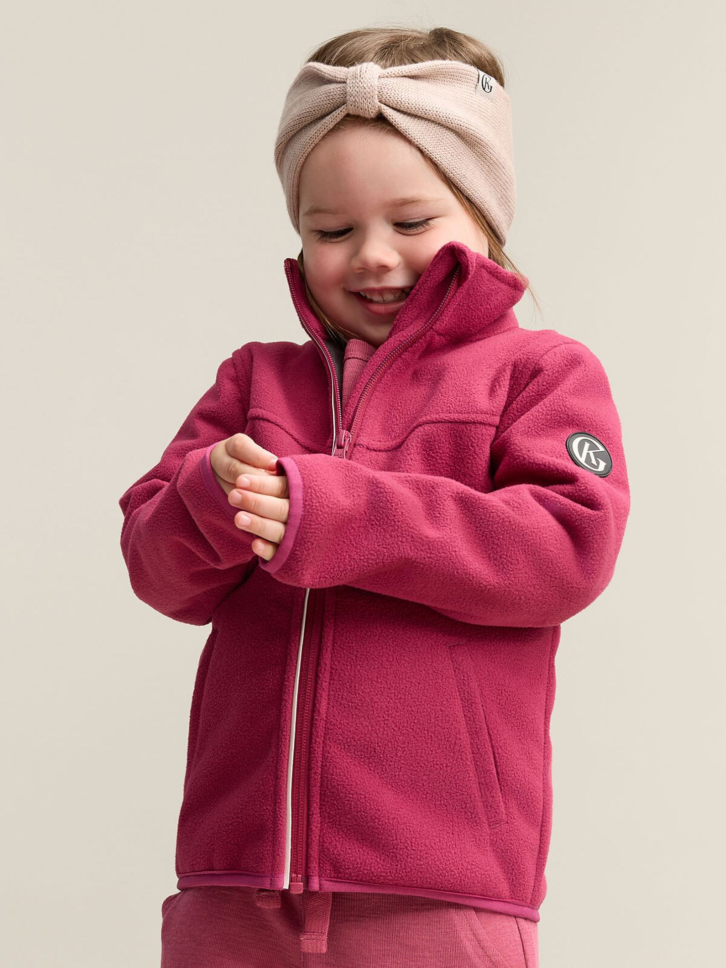 Gullkorn Clover Vindfleece Jakke Dyp Rosa