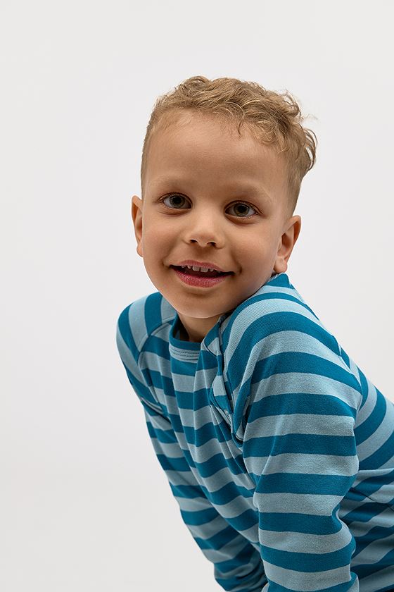 Gullkorn Villvette Long Sleeve LTD Askeblå / Striper