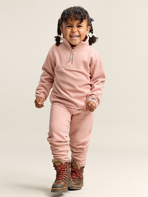 Gullkorn Berg Fleece Sett Tåkerosa