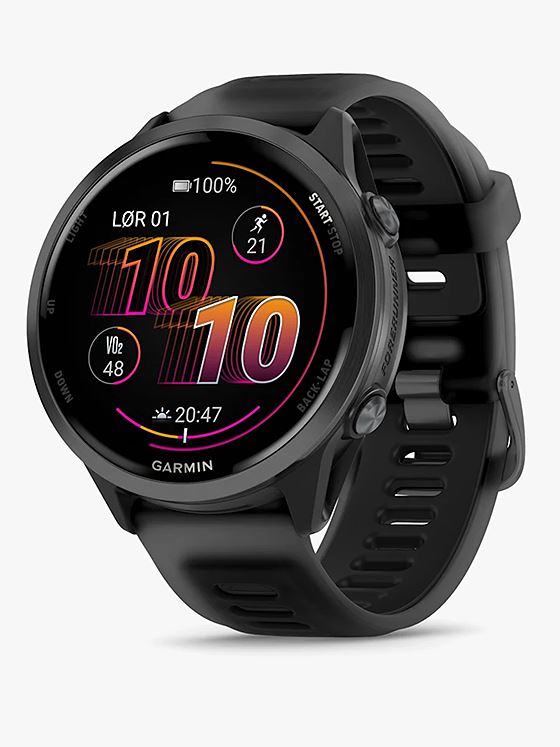 Garmin Forerunner 570 - 47mm Skifergrå aluminium med gjennomsiktig sort/sort rem