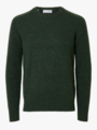 Selected Homme Rai Long Sleeve Knit Crew Neck Deep Forest