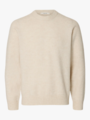 Selected Homme Rai Long Sleeve Knit Crew Neck Oatmeal Melange