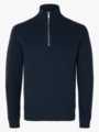 Selected Homme Dane Long Sleeve Knit Structure Half Zip Sky Captain