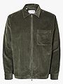 Selected Homme Jake Cord Overshirt Long Sleeve Zip Forest Night