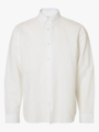 Selected Homme Regular Clay Linen Blend Long Sleeve Shirt Classic Bright White