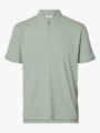 Selected Homme Fave Structure Short Sleeve Polo Aqua Gray